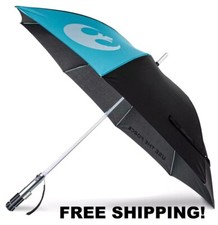 Disney Parks Star Wars Light-Up LIGHTSABER Umbrella BLUE Rebel Alliance Insignia