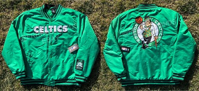 Authentic Ultra GAME Embroidered Boston Celtics Varsity Button Up Jacket