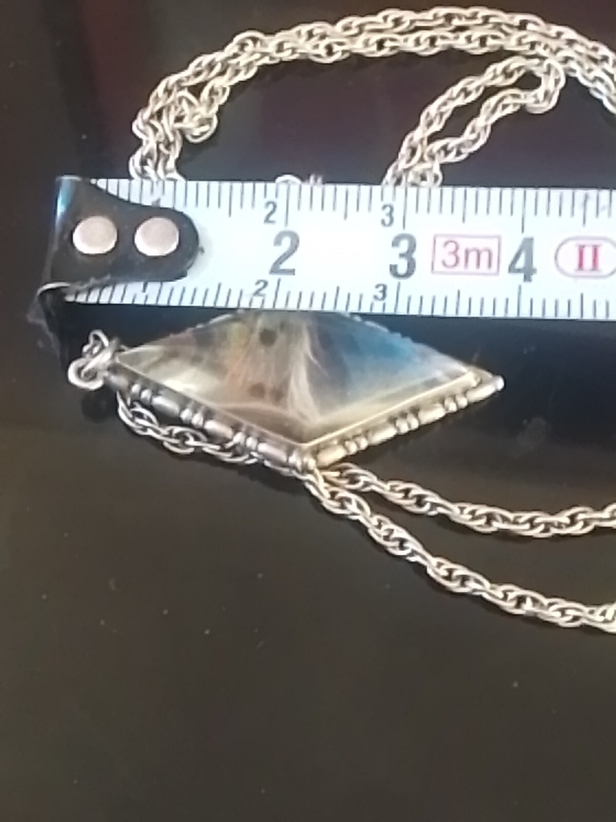 Solid Silver Vintage Butterfly Wings Pendent Neck… - image 5