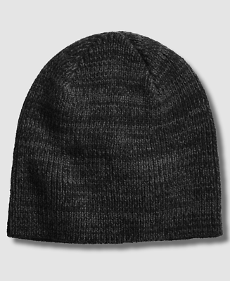 Club Room Beanie Hat Mens Black Space Dyed Knit Beanie Hat One
