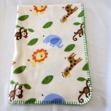 Garanimals Tiger Monkey Giraffe Elephant Jungle Plush Baby Blanket Security Leaf