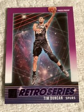 2021-22 Panini Donruss Retro Series Press Proof Purple Tim Duncan #21 HOF Spurs
