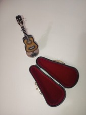 Miniature Guitar With Case And Stand
