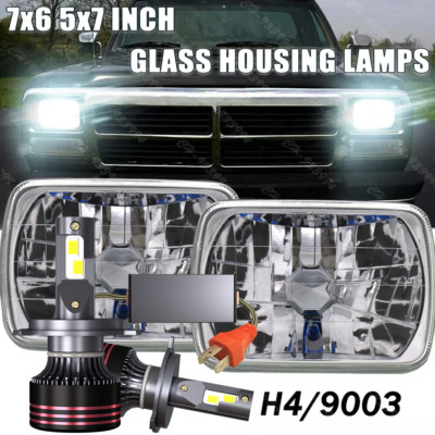 Pair 7x6'' HEADLIGHTS Hi/Lo beam DRL 7''x 6''  FIT Dodge D150 D250 D350 Ram 50