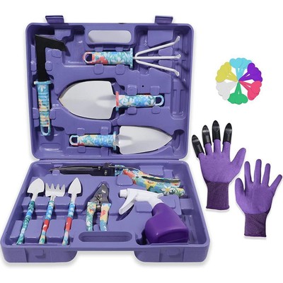 Unbranded Garden Tool Sets 30-Piece Stainless Steel Heavy-Duty w/ Floral Print