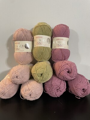 Sirdar Snuggly REPLAY Yarn 10 Skeins 50 G Ea Shade: 0106 (4) 0105 (4) 0112 (2)
