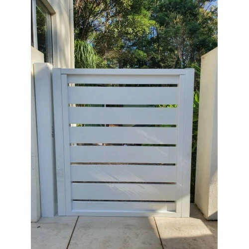 Custom - SQM PRICE - Kits Aluminium Slat Gates Made to Measure CREAM Fences - Picture 1 of 10