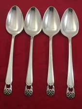 1847 Rogers Bros ETERNALLY YOURS Silverplate 4 Oval Soup Spoons Flatware