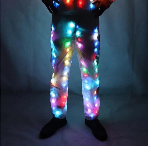 LED Party Suit Pants + Jacket Rave Colorful Shirt Costume Festival Glowing Glow - Picture 6 of 11