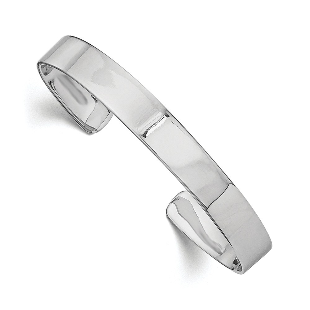 925 Sterling Silver Rhodium Plated 6mm Kids Polished Cuff Child's