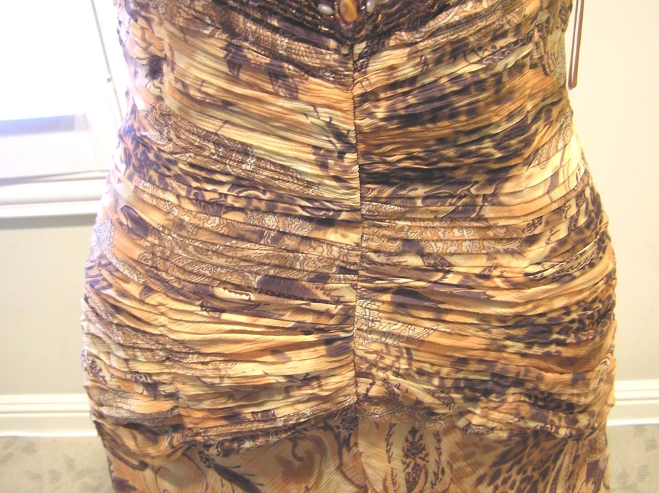 NUEVO CON ETIQUETAS SUE WONG SEDA GRADUACIÓN CONCURSO OCASIÓN FORMAL NOCHE CÓCTEL PAISLEY VESTIDO 8 Foto 3 de 4