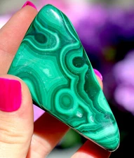 Polished Malachite Freeform From Congo 7.4 Cm's