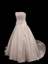 Couture Satin Designer Ivory Multi Color Bridal Gown Wedding Dress 10