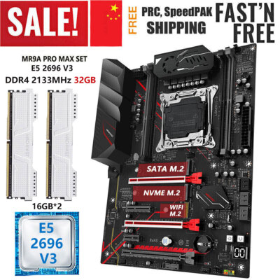 X99 Motherboard LGA 2011-3 + E5 2696 V3 CPU 32GB DDR4 2133MHz ECC RAM Combo Kit