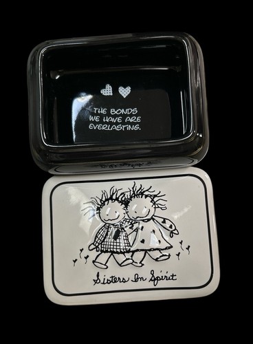 “Sisters In Spirit” Ceramic Trinket Keepsake Box w Lid 4.5” Best Friend Gift - Picture 5 of 10