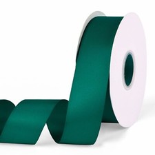 Satin Ribbon Solid Color Forest Green 1-1/2 inches X 50 YardsDouble Faced Pol...
