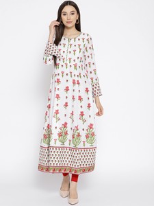 white red anarkali
