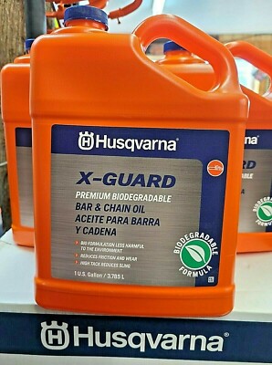 husqvarna 1 gallon OEM x-guard biodegradable bar & chain oil eco friendly 
