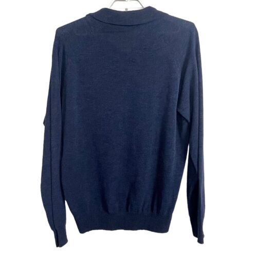 Maglione Jhane Barnes misto lana uomo taglia M blu maglia maglione colletto - Foto 3 di 5