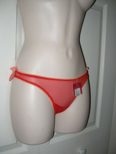 Xhilaration Intimates Women's Red Panties XS Semi Sheer Orange Trim Ruffles NWT - Picture 5 of 9