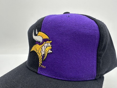 RARE Vintage Minnesota Vikings Starter Snapback Hat 100% Wool 90s NFL Two Tone - Picture 5 of 15