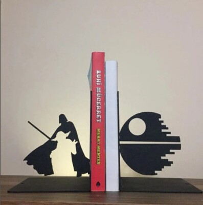 Star Wars Bookend. Black Book Holder With Star Wars Theme Really Cute.
