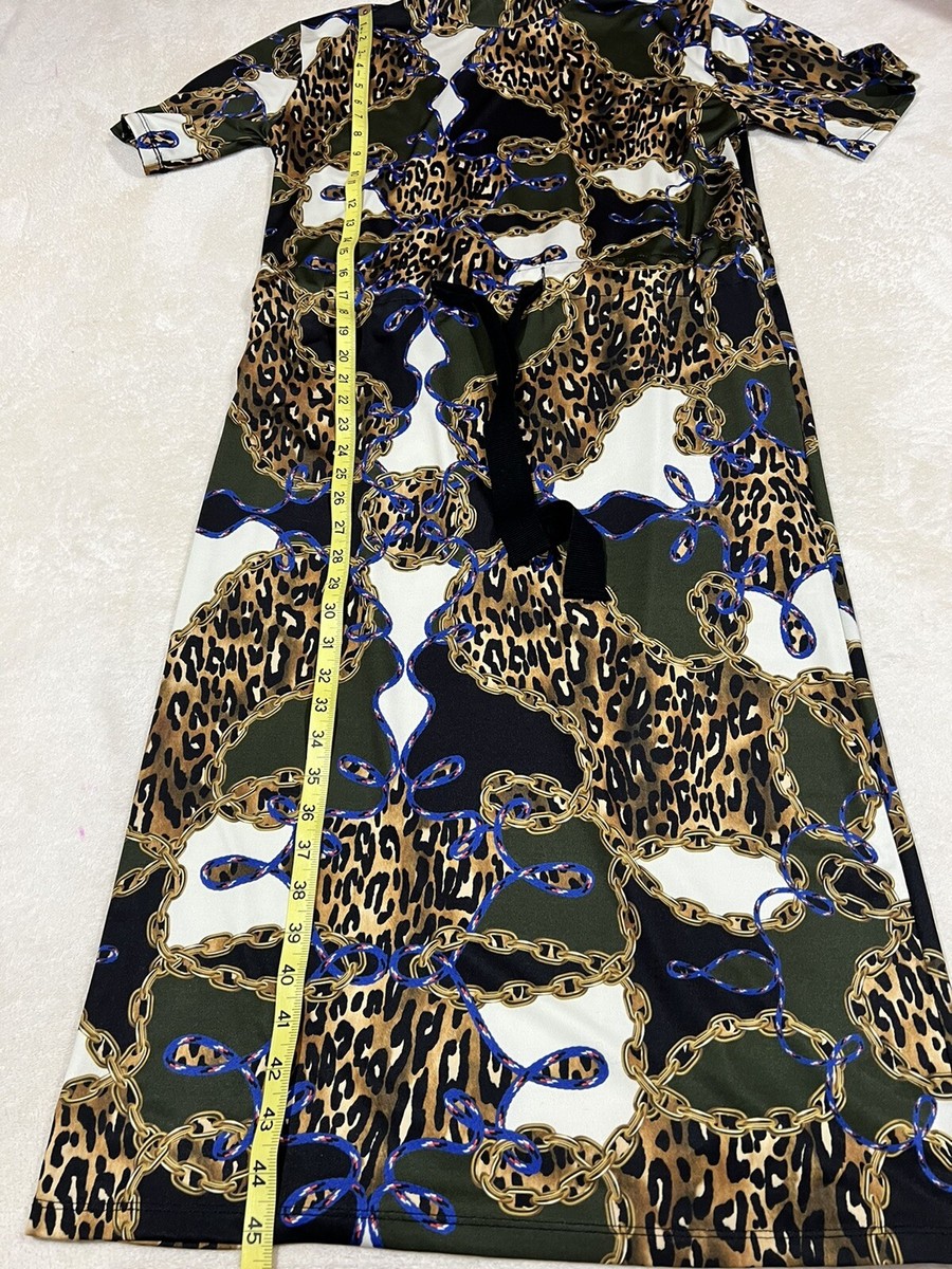 zara green chain dress animal print size m price_20260630J