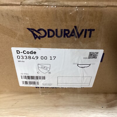 Duravit 0338490017 D-Code 20-5/8'' Oval Ceramic Undermount Bathroom Sink, White