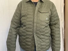 HUK Shacket Mens M Tarpon Quilt Snap Button Jacket Shirt Green Nylon *READ* NEW