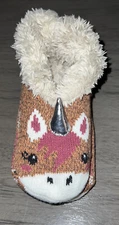 NWT Secret Treasures Womens 4-10 Soft Unicorn Fuzzy Slipper Socks Faux Fur Lined