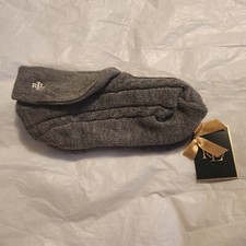 Lauren Ralph Lauren Womens Gray Cable Knit Bootie Slipper Socks New