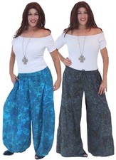 Pants rayon batik misses plus lagenlook womens M L XL 1X 2X 3X 4X 5X ONE SIZE