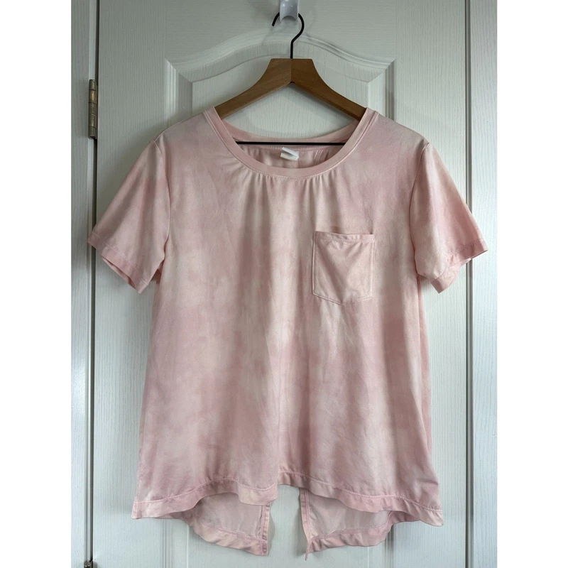 lole short sleeve split back pocket tie dye shirt