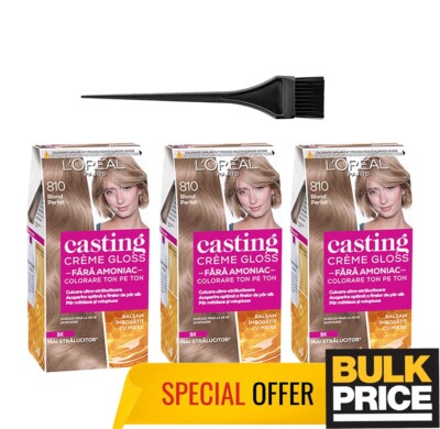 L'Oreal Casting Creme Gloss 810 Pearl Blond Haarfarbe 3-pack Ammoniak Frei