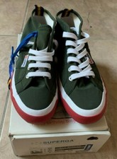 Sneakers Superga K-Way verde militare alte stringate unisex W6,5 M5 NUOVE con scatola
