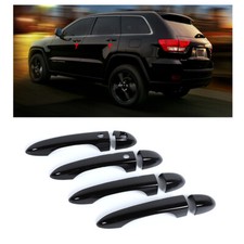 4x Exterior Door Handle Cover Trim For Jeep Cherokee 2014 Compass 2017 Black