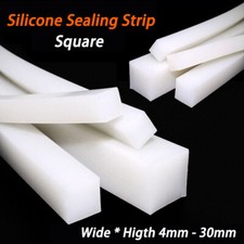 White Silicone Rubber Solid Sealing Strip Gasket Square Wide Higth 4mm - 30mm