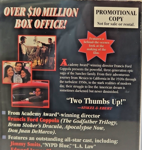 VHS CGC Graded 8 My Family Promo Screener No Barcode 1st print Mi Familia Demo - Picture 11 of 12