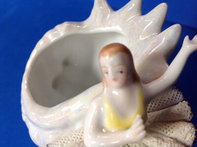 VINTAGE HAND PAINTED BALLERINA FIGURINE * GOLD TRIM & POSED BY A
