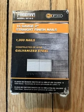 1000 Freeman Sf16-2 16ga Straight Finish Nails Electrogalvanized