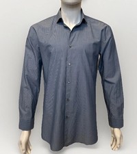 Hugo Boss Men's Slim Fit Blue Check Long Sleeve Button Down Dress Shirt 16/41 M