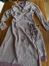 Ann Taylor Dress 2 Purple Wrap Long Sleeve Midi Stretch Classic Career
