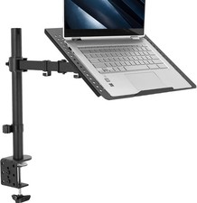 Single Laptop Notebook Desk Mount Stand, Fully Adjustable Extension with C-cl...