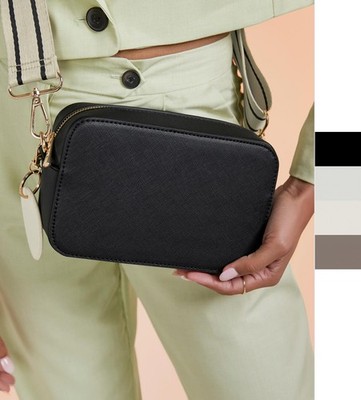 Bagbase Handtasche edle Lederoptik Saffiano Boutique Cross Body Bag BG758 NEU