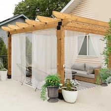 All Weather Outdoor Sheer Curtains for Patio 6 54"W x 84"L Pack of 6 Beige