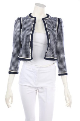 Louis Féraud PARIS Jacke Cropped Vintage Schurwolle 3/4-Ärmel D 36 elfenbein