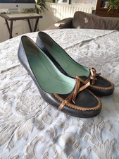 Audley Dark Brown with Gold Bow Shoes UK Size 4