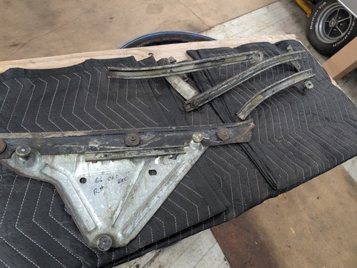 1965 1966 Buick Olds Cad RH Rear Quarter Window Tracks & Channel 2dr & Convertib - Picture 4 of 11