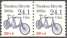 Scott 2266, The 1988 24.1¢ Tandem Bicycle F/Transportation Series MNH Pair
