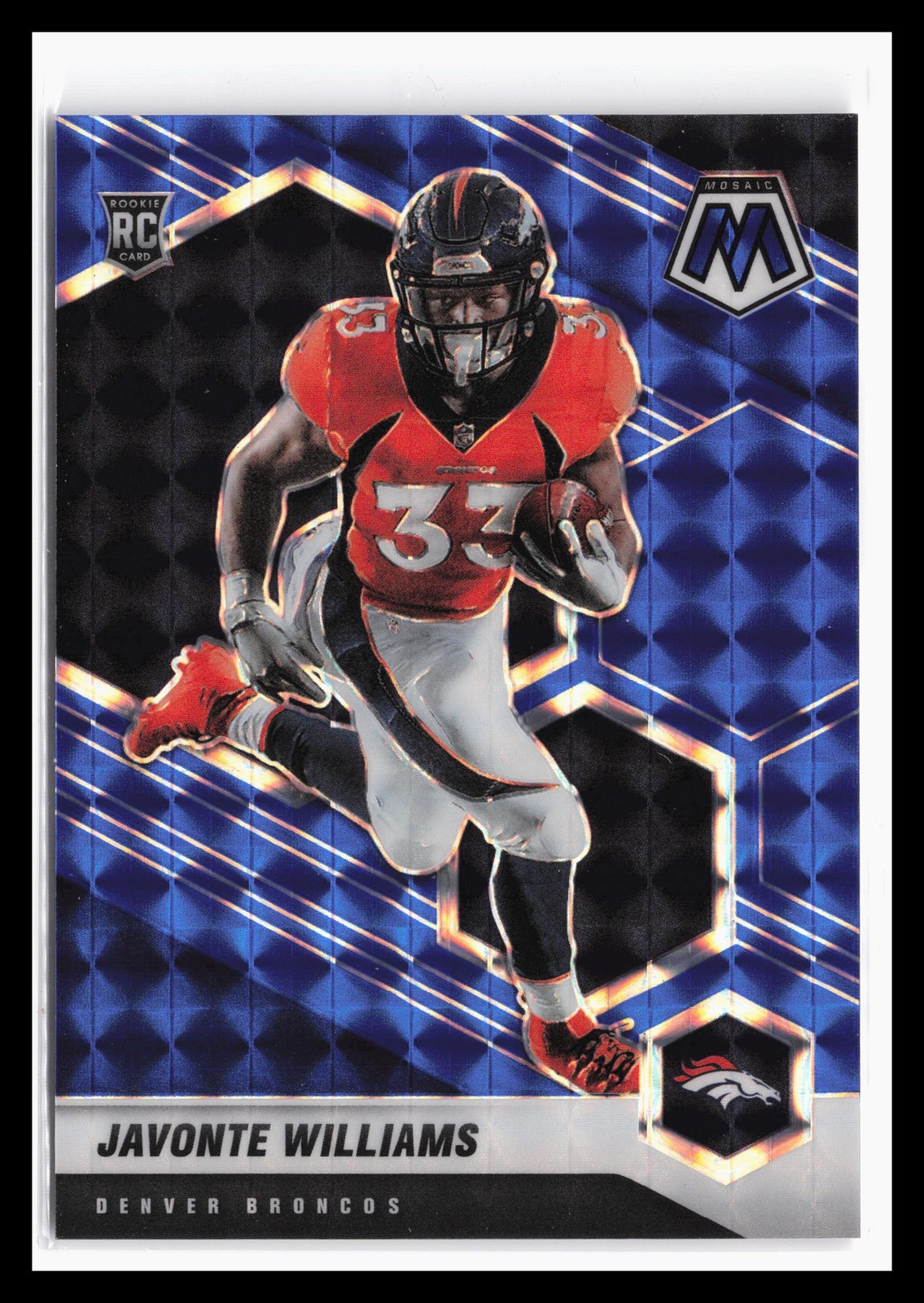 2021 Panini Mosaic Prizm Blue #315 Javonte Williams #/99 Broncos Rookie RC SP JA